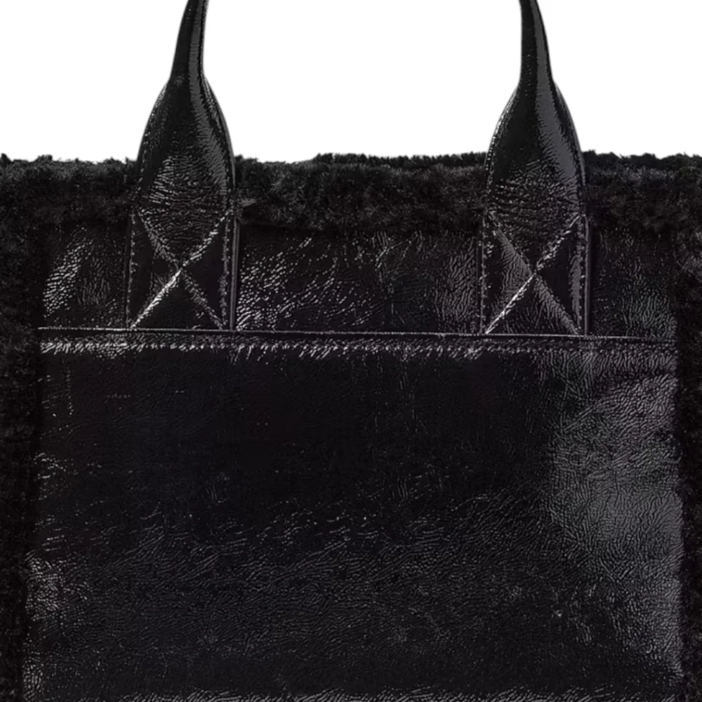 Kate Spade ♠️ black Jett Faux fur Shearling Small Tote bag